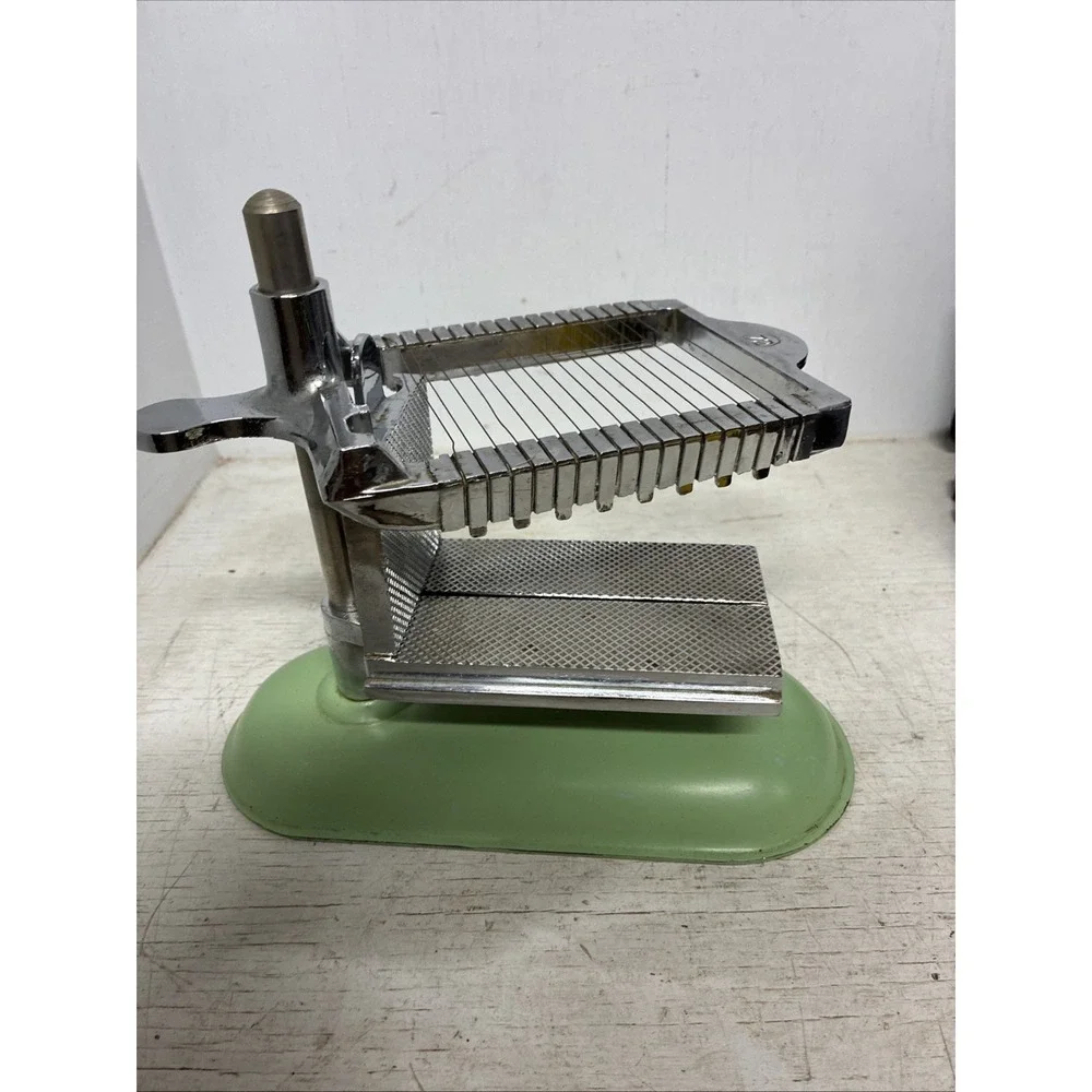 Vintage 1940s Bico Butter/ Cheese Slicer Green Enamel Over Cast Iron Model 72